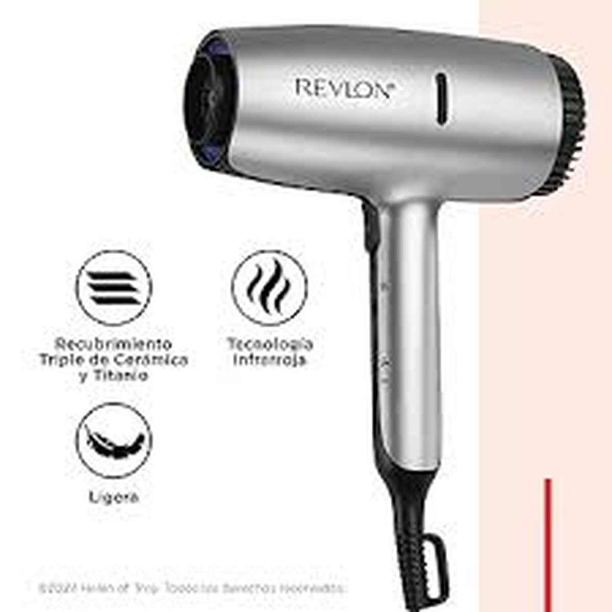 SECADORA DE CABELLO REVLON RVDR5336LA1 SECADOR DE POTENCIA MÁXIMA PLATA